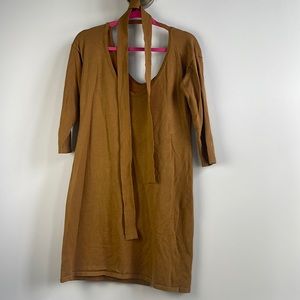 Canada find dress with tie chestnut brown